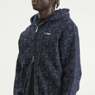 TTT MSW Men's Dog Embroidery Zip Hoodie in Navy