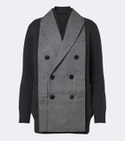 Sacai Layered wool-blend cardigan