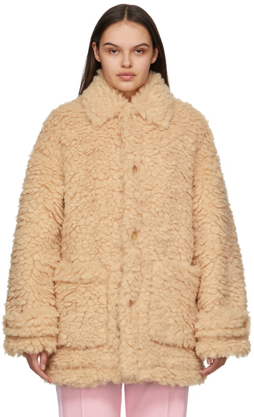 Photo: Palm Angels Beige Curly Pea Jacket