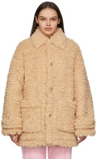Palm Angels Beige Curly Pea Jacket