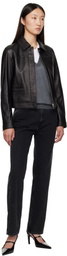 Loulou de Saison Black Ascot Leather Jacket