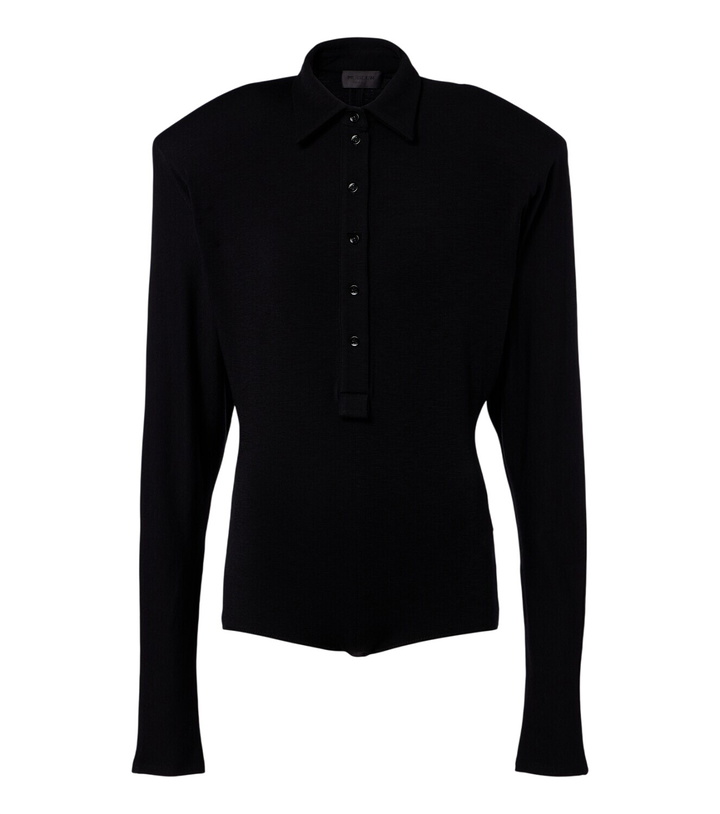Photo: Mugler Wool-blend polo sweater