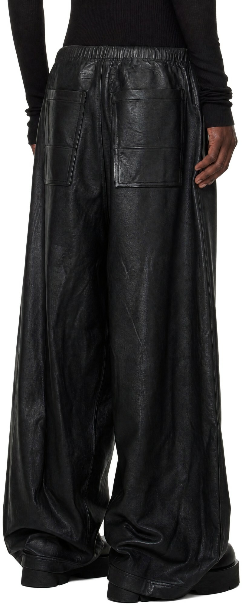 Julius Black Cotton Coated Sweatpants