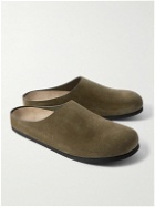 Common Projects - Logo-Debossed Suede Clogs - Green