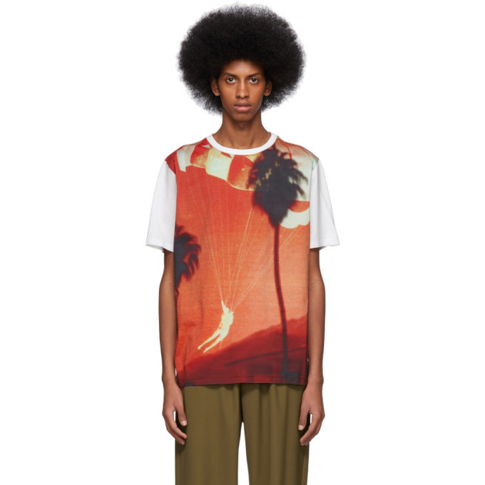 Photo: Paul Smith SSENSE Exclusive White Pauls Photo Palm Tree T-Shirt