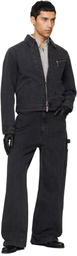 TONYWACK Black Cord Twill Work Jeans