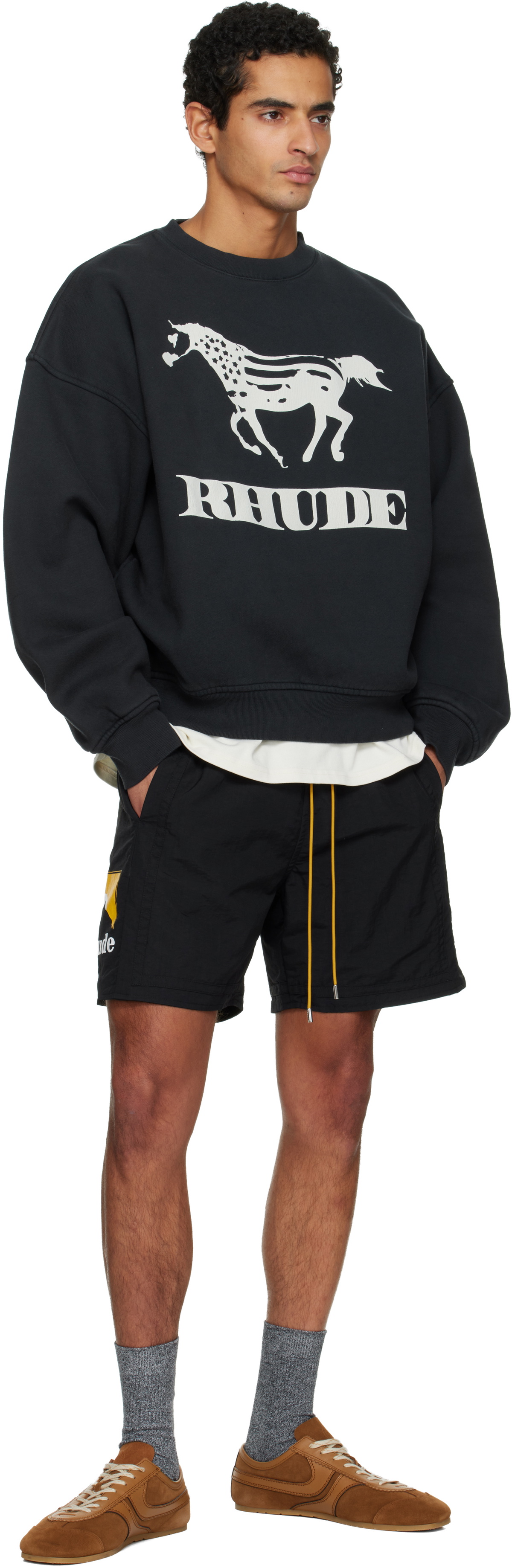 Rhude Black Dinero Crewneck Sweatshirt