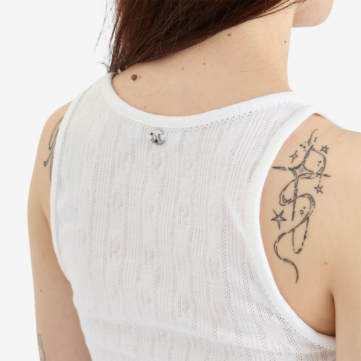 Paco Rabanne Women's Logo Ribbed Vest in White