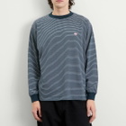Danton Men's Long Sleeve Stripe T-Shirt in Green/White Stripe