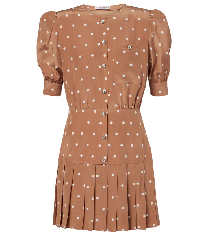 Photo: Alessandra Rich Pleated polka-dot silk minidress