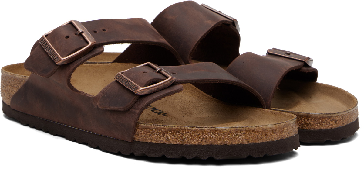 Birkenstock Brown Regular Arizona Oiled Leather Sandals