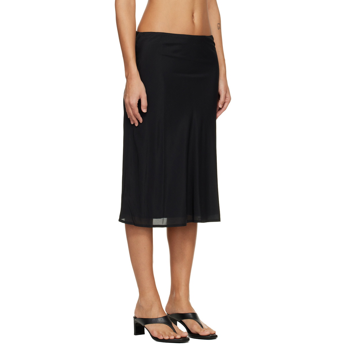 Belle Anna Black Lea Midi Skirt