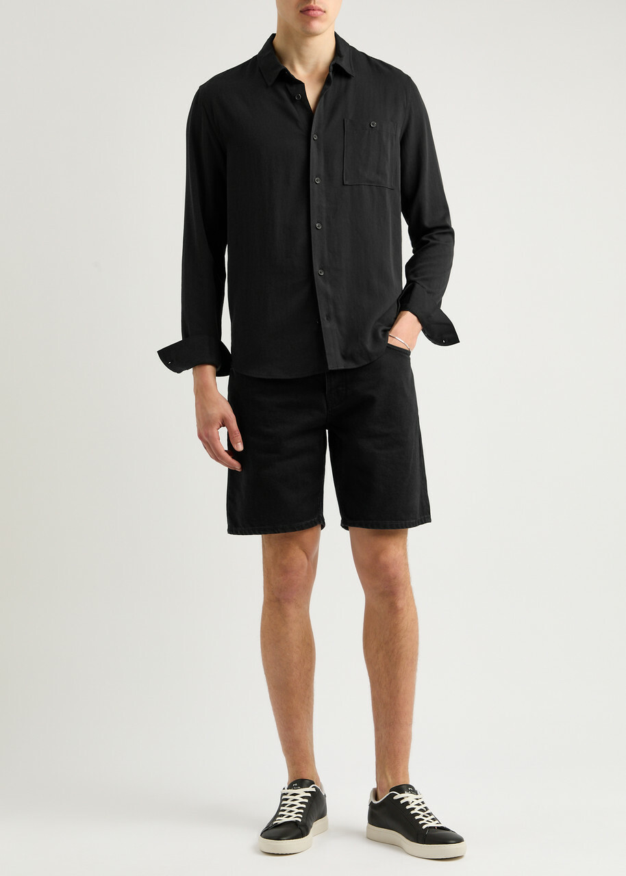 Nudie Jeans Seth Denim Shorts Black