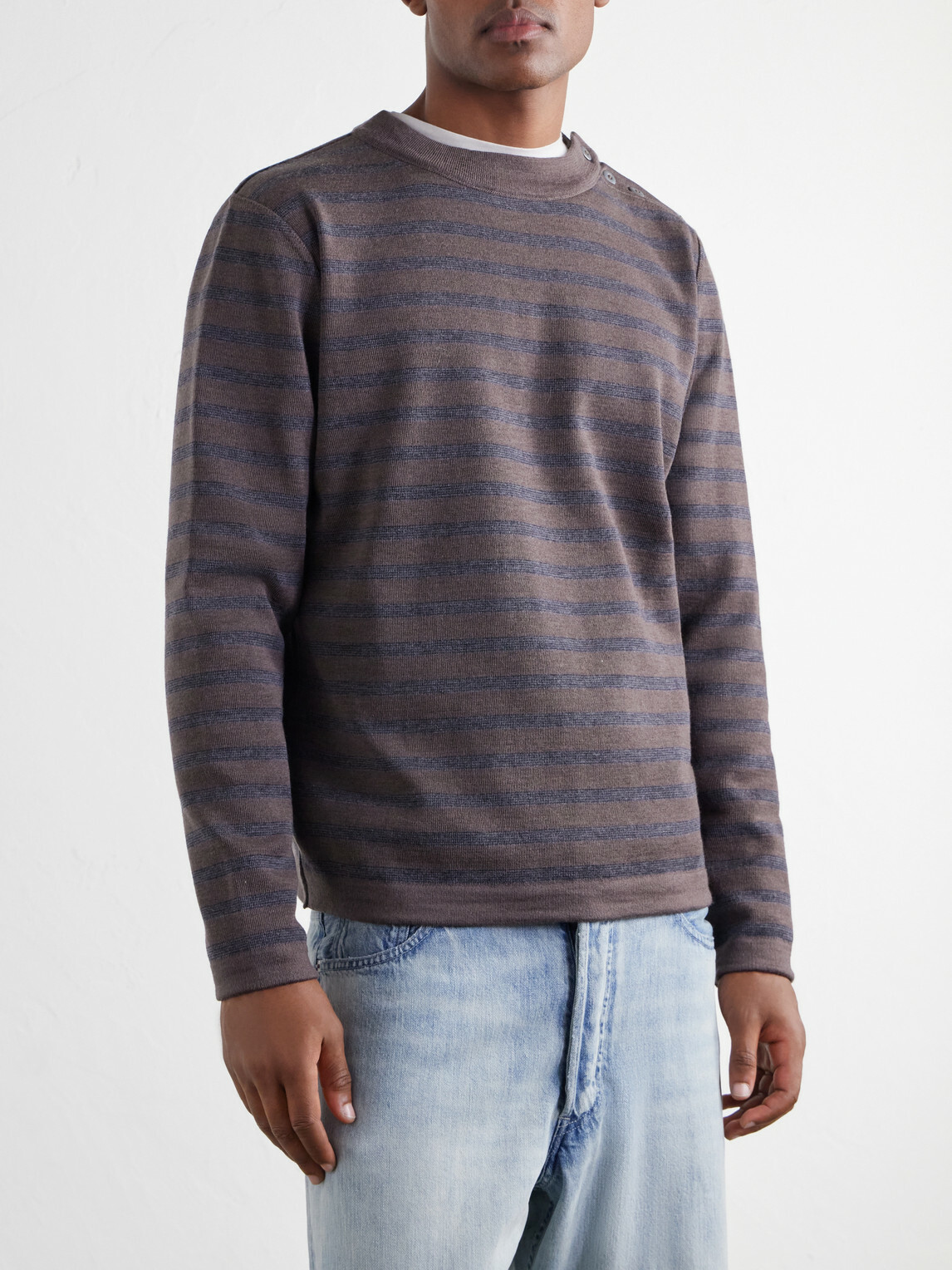 S.N.S. Herning - Naval Striped Virgin Wool Sweater - Brown