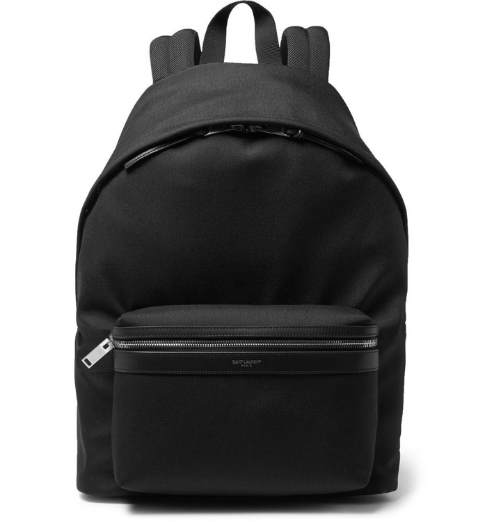 Photo: Saint Laurent - City Leather-Trimmed Canvas Backpack - Men - Black