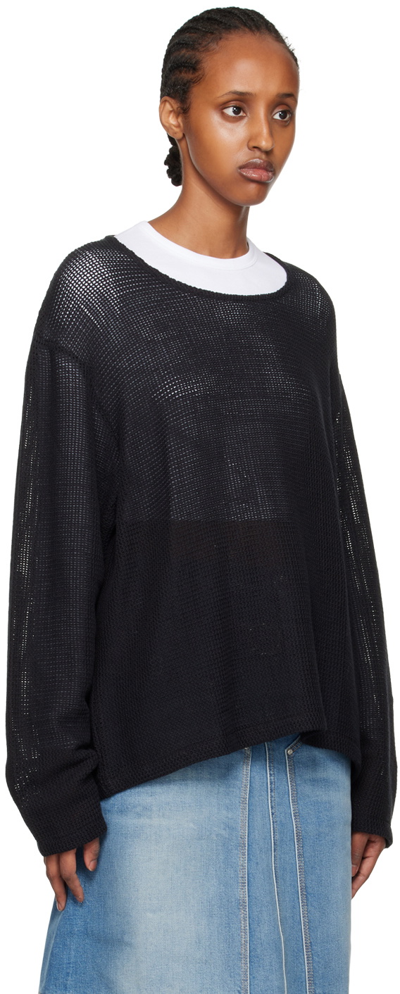 トップス OUR LEGACY DOUBLE LOCK U-NECK 46 BLACK Our Legacy Black Double Lock Sweater Our Legacy