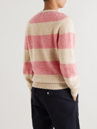 YMC - Suedehead Striped Wool Sweater - Pink