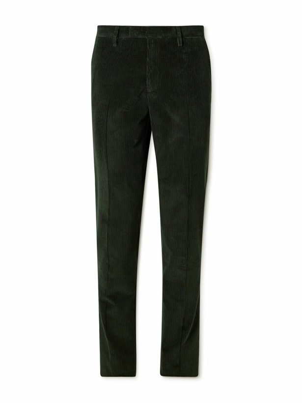 Photo: Boglioli - Straight-Leg Cotton-Corduroy Suit Trousers - Green
