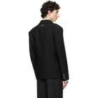 Marine Serre Black Tailored Wool Serge Blazer