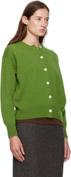 &Daughter Green Ada Crewneck Cardigan