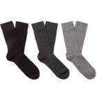 FALKE - Happy Three-Pack Cotton-Blend Socks - Gray
