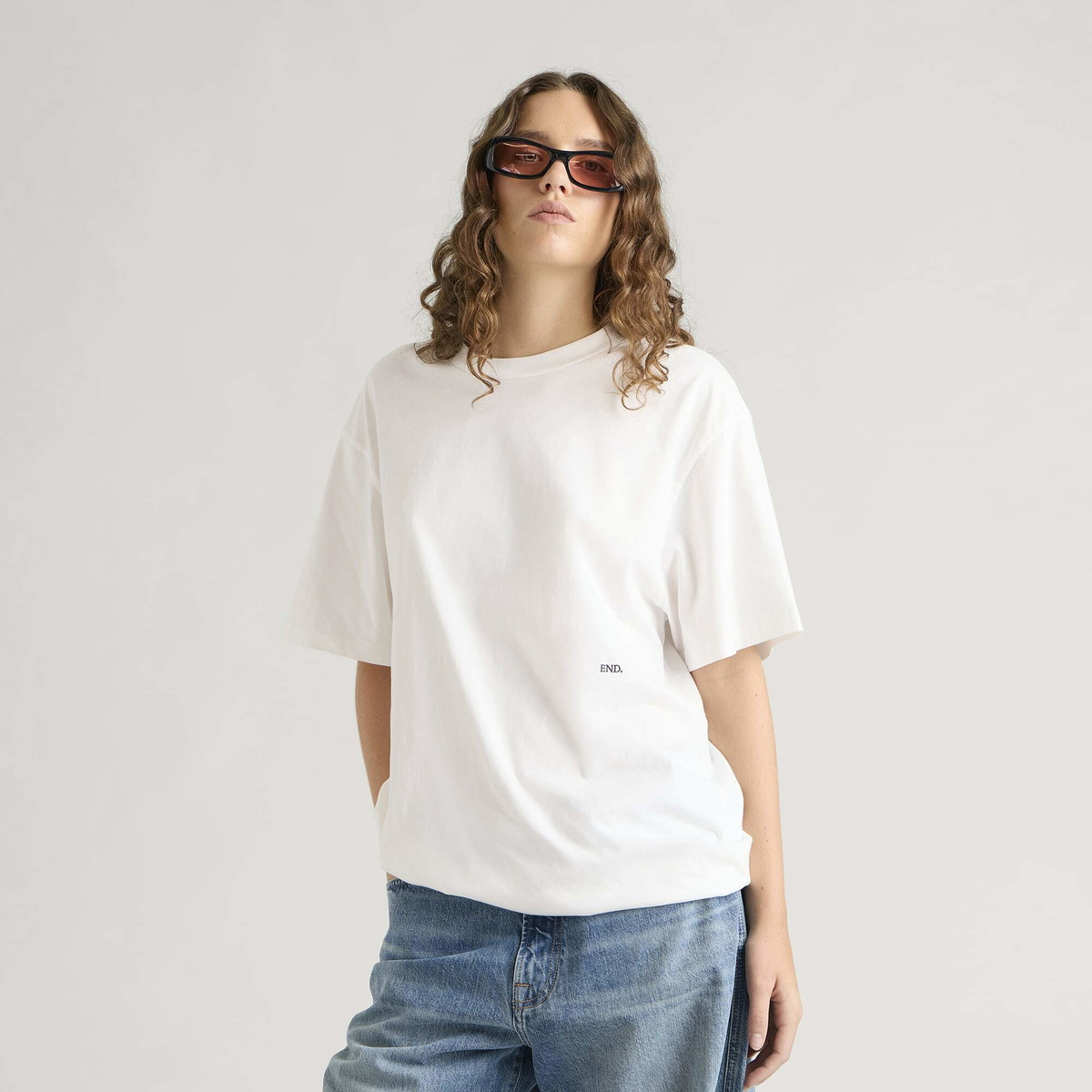 END. Signature T-shirt in Off White