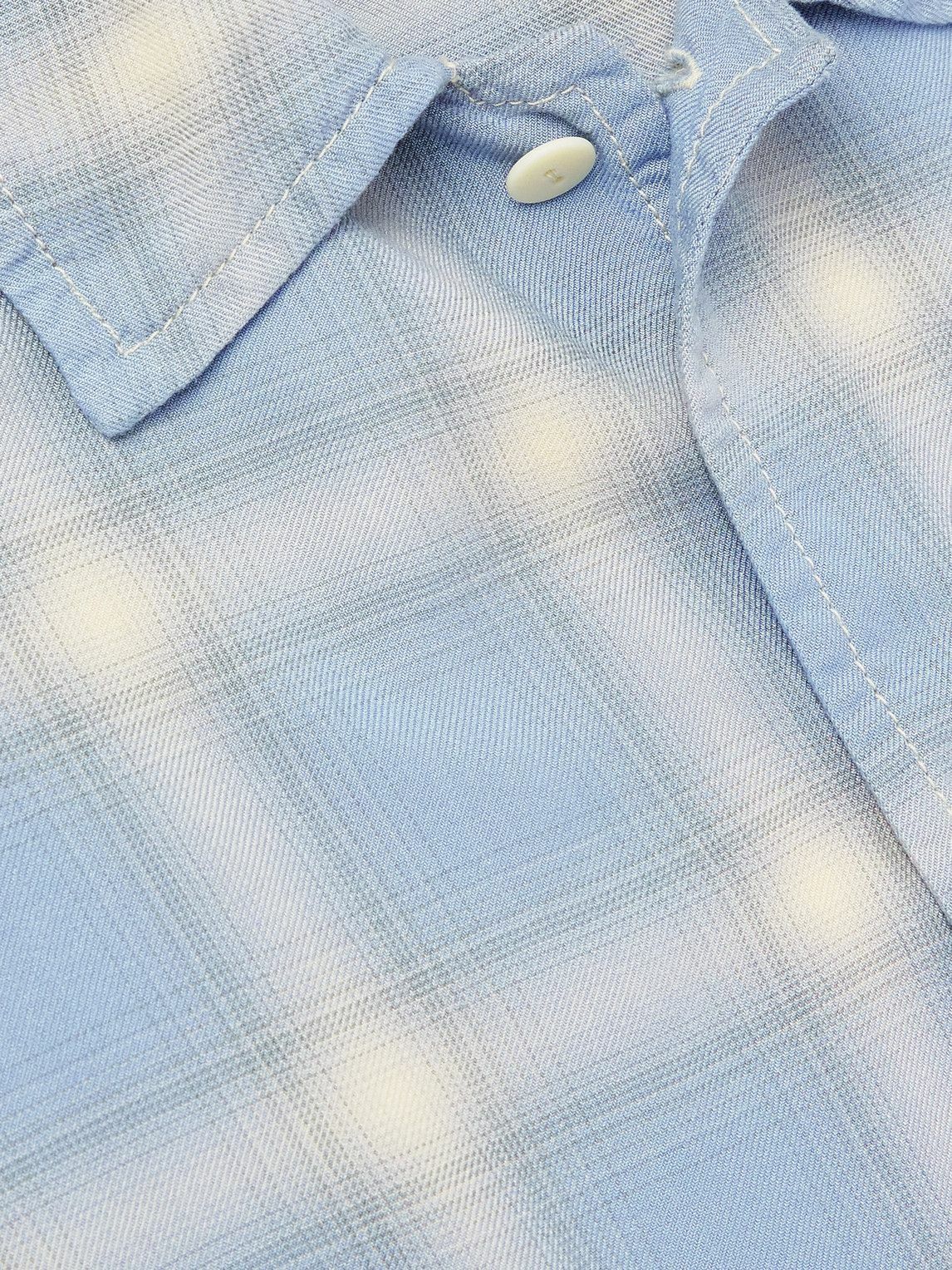 Remi Relief - Convertible-Collar Checked Flannel Shirt - Blue Remi