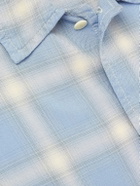 Remi Relief - Convertible-Collar Checked Flannel Shirt - Blue