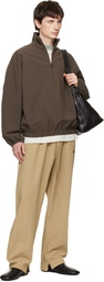 Fear of God ESSENTIALS Brown Active Trace Half Zip Track Jacket