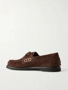 JW Anderson - Ruffle Suede Boat Shoes - Brown