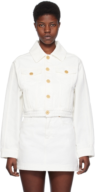 Photo: Balmain White Cropped Denim Jacket