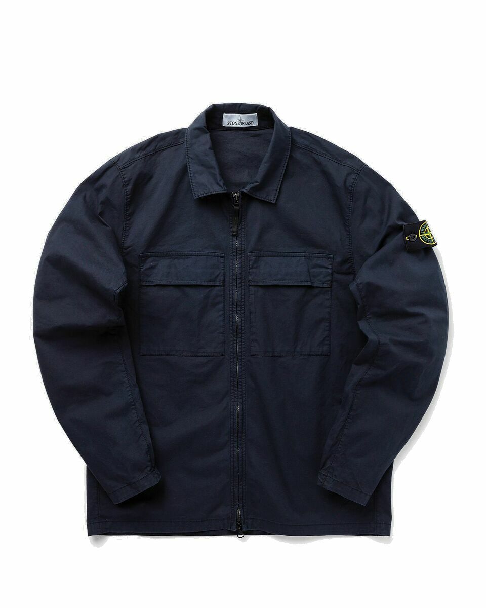 Photo: Stone Island Overshirt Supima Cotton Twill Strech Blue - Mens - Overshirts