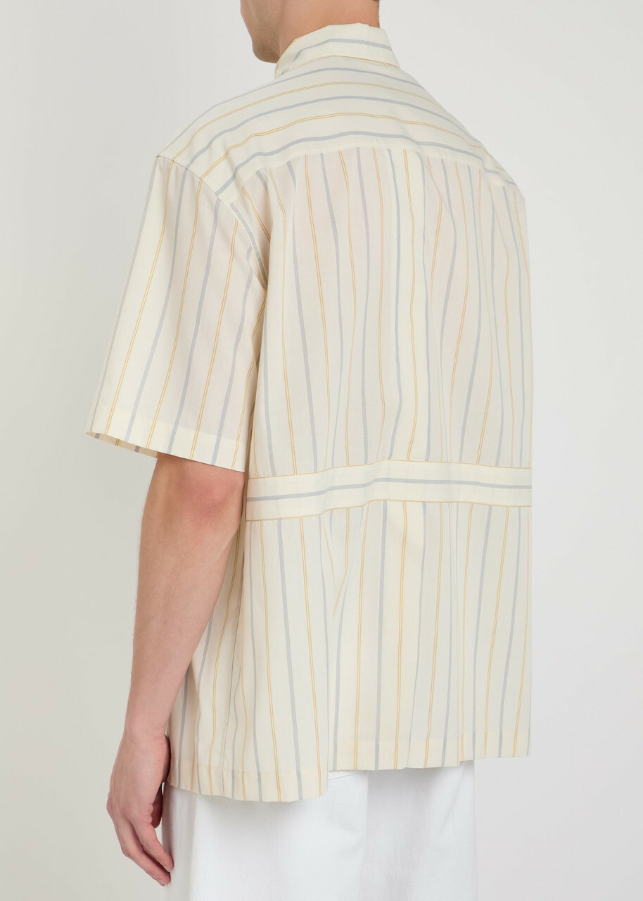 Calvin Klein Nathaniel Striped Woven Shirt Off White