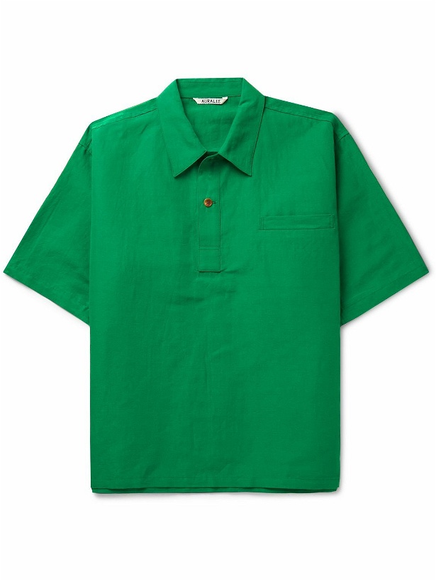 Photo: Auralee - Linen and Cotton-Blend Polo Shirt - Green