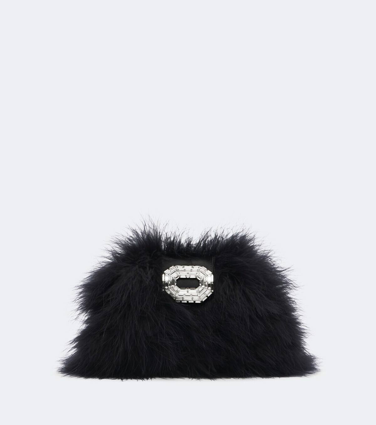 Amina Muaddi Camelia embellished feather clutch