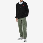 Comme des Garçons Play Men's Double Heart Cardigan in Black