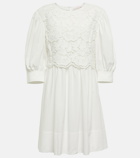 See By Chloe - Lace-trimmed cotton minidress