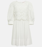 See By Chloe - Lace-trimmed cotton minidress