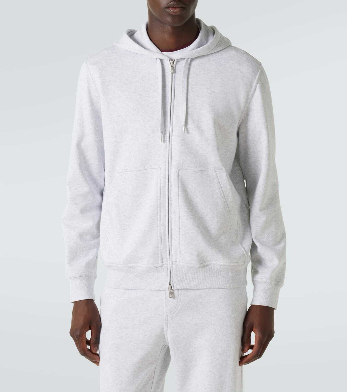 Brunello Cucinelli Cotton-blend jersey zip-up hoodie