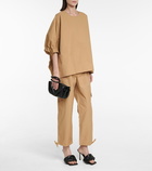 Deveaux New York - Amal cotton-blend poplin top