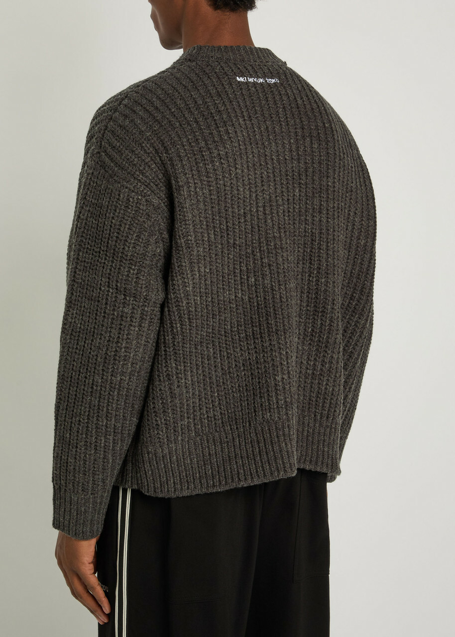 Mki Miyuki Zoku Ribbed Knit Jumper Charcoal