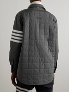 Thom Browne - Striped Quilted Shell Down Jacket - Gray