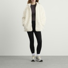 SKIMS Women's Faux Fur Zip Up Jacket in Egret