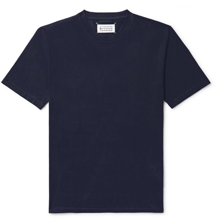 Photo: Maison Margiela - Garment-Dyed Cotton-Jersey T-Shirt - Navy