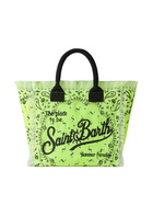 MC2 Saint Barth Vanity Fluo Yellow Shoulder Bag With Bandanna Print