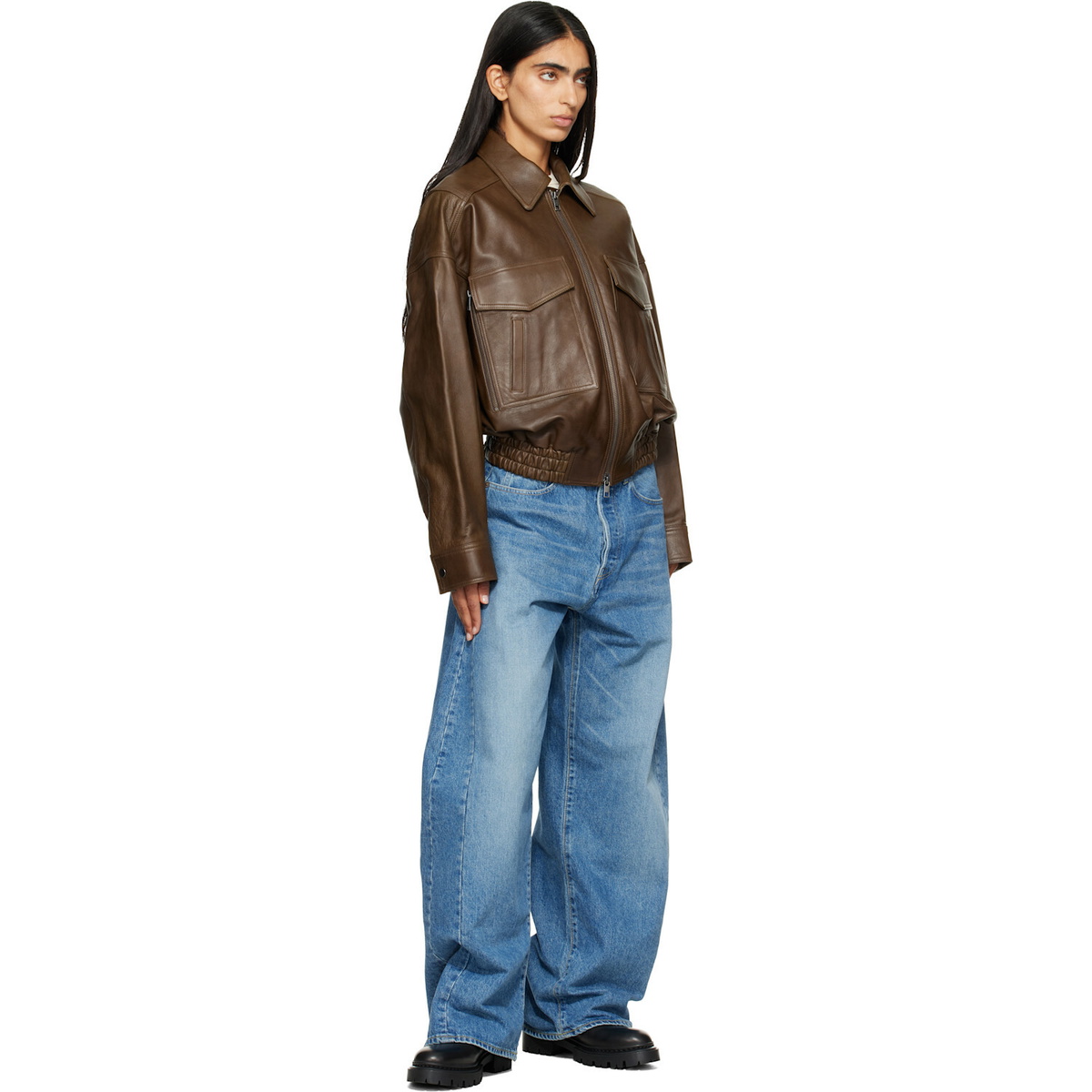 Staud Brown Eugene Leather Jacket