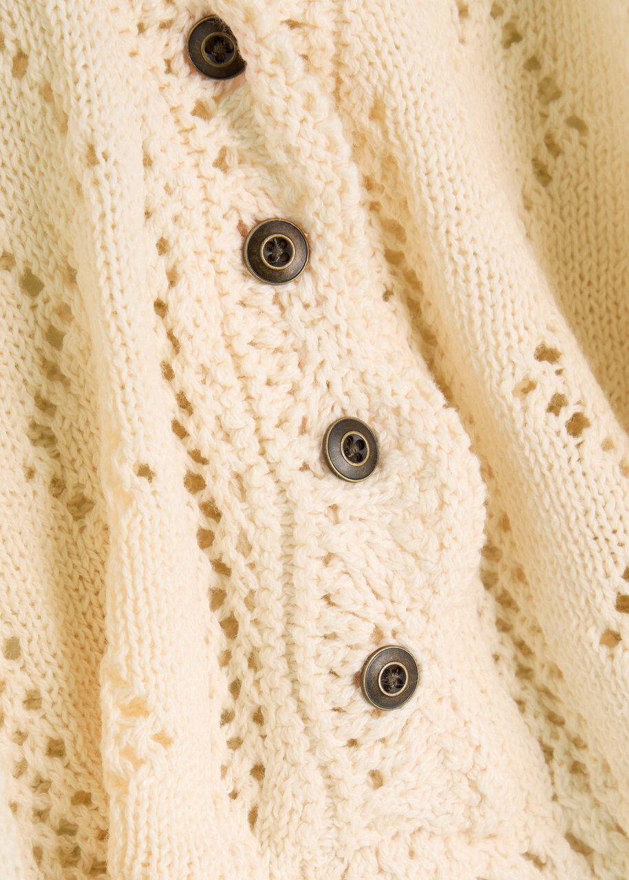 Free People Charlotte Pointelle-knit Sweatshirt Cream