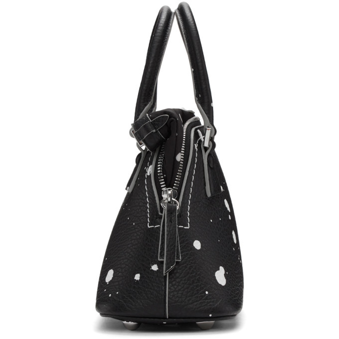 ショルダーバッグ maison margiela 5AC paint Maison Margiela Black Paint Splatter Small 5AC Bag Maison Margiela