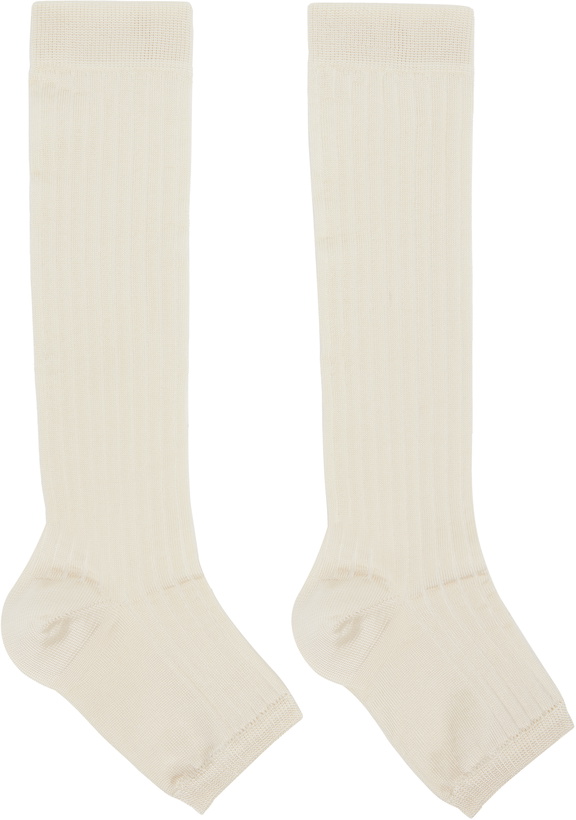 Photo: Swedish Stockings SSENSE Exclusive Off-White Long Toeless Socks