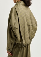 Darkpark Lee Houndstooth Scarf-effect Wool Bomber Jacket Multicoloured